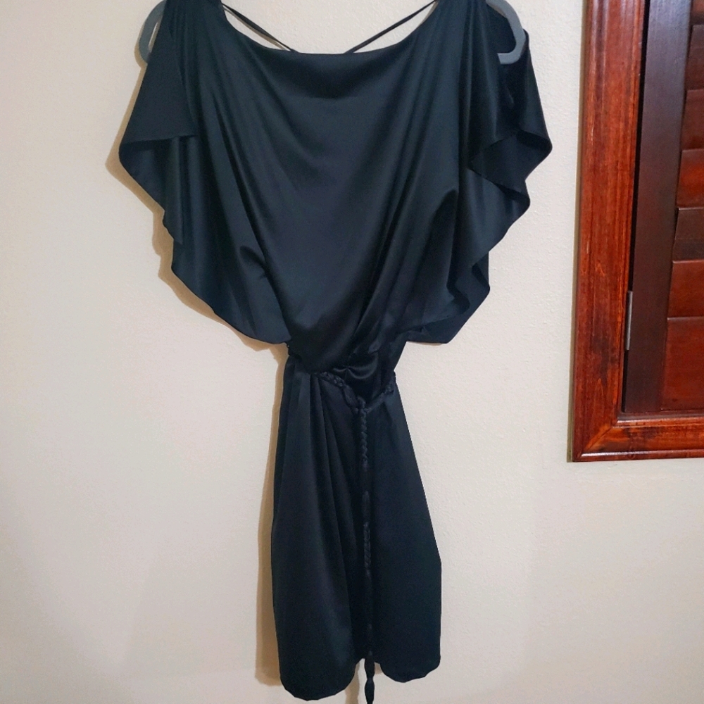 Black satin dress